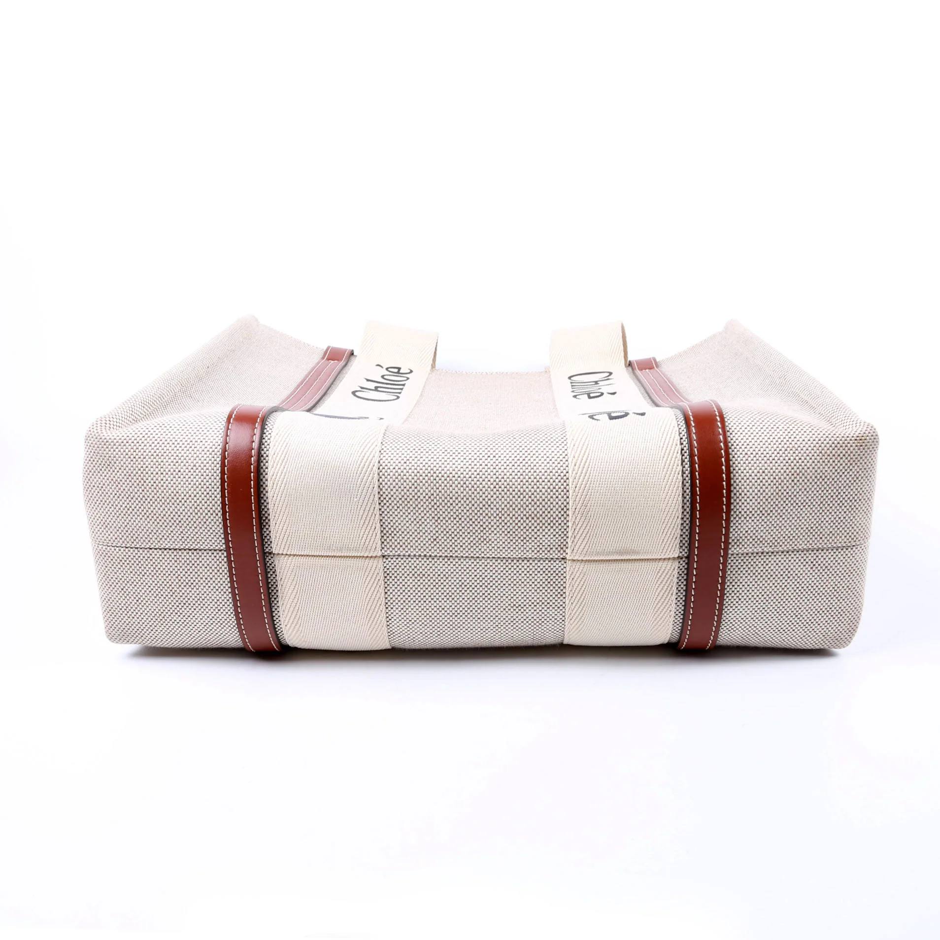 Woody Ribbon Tote Medium Beige/Brown - Image 5