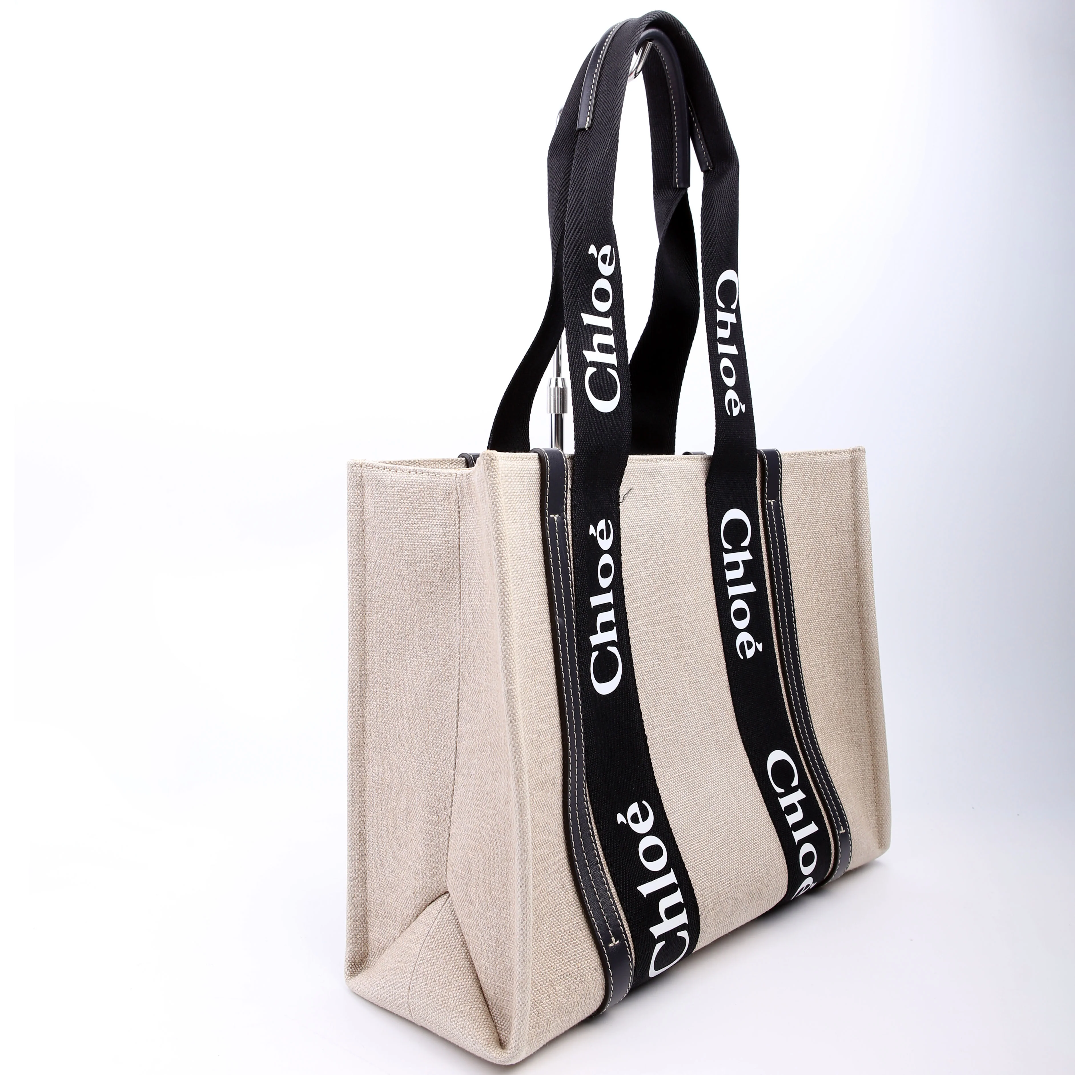 Woody Ribbon Tote Medium Black - Image 2