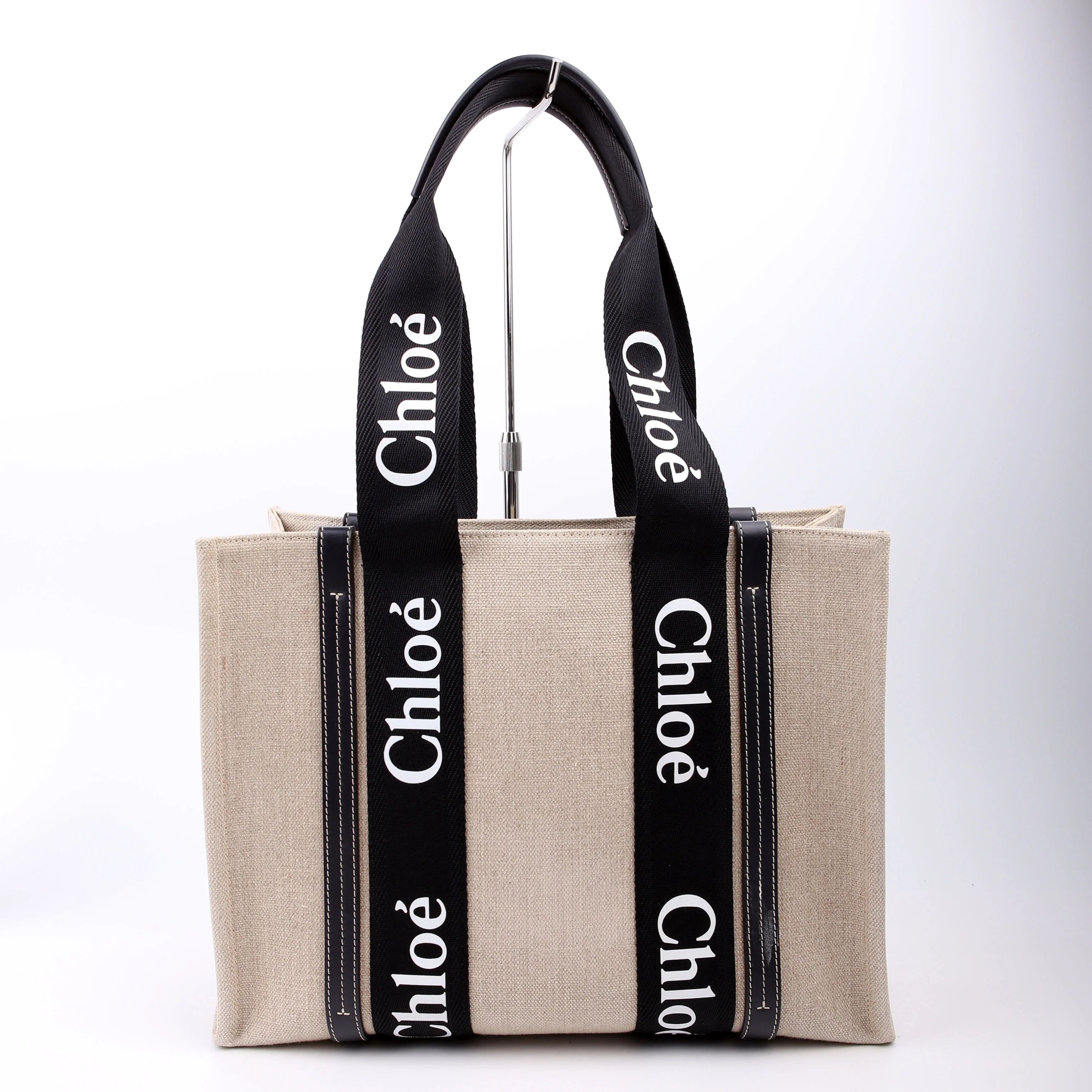 Woody Ribbon Tote Medium Black - Image 3