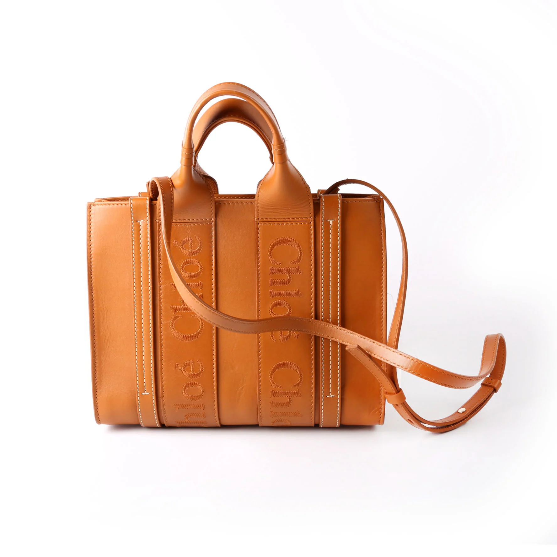 Woody Ribbon Tote Small Brown - Image 2