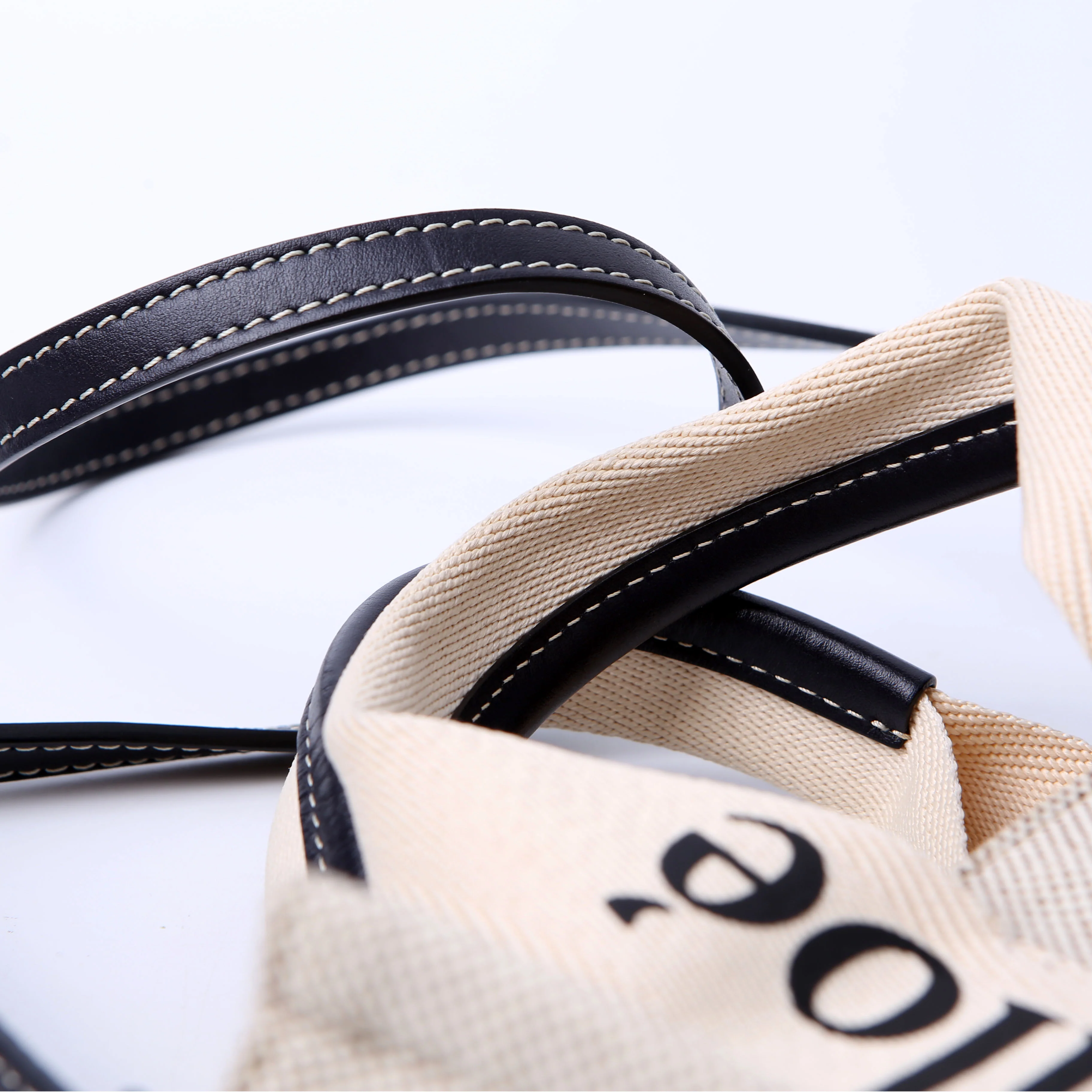 Woody Striped Tote Small Black - Image 7