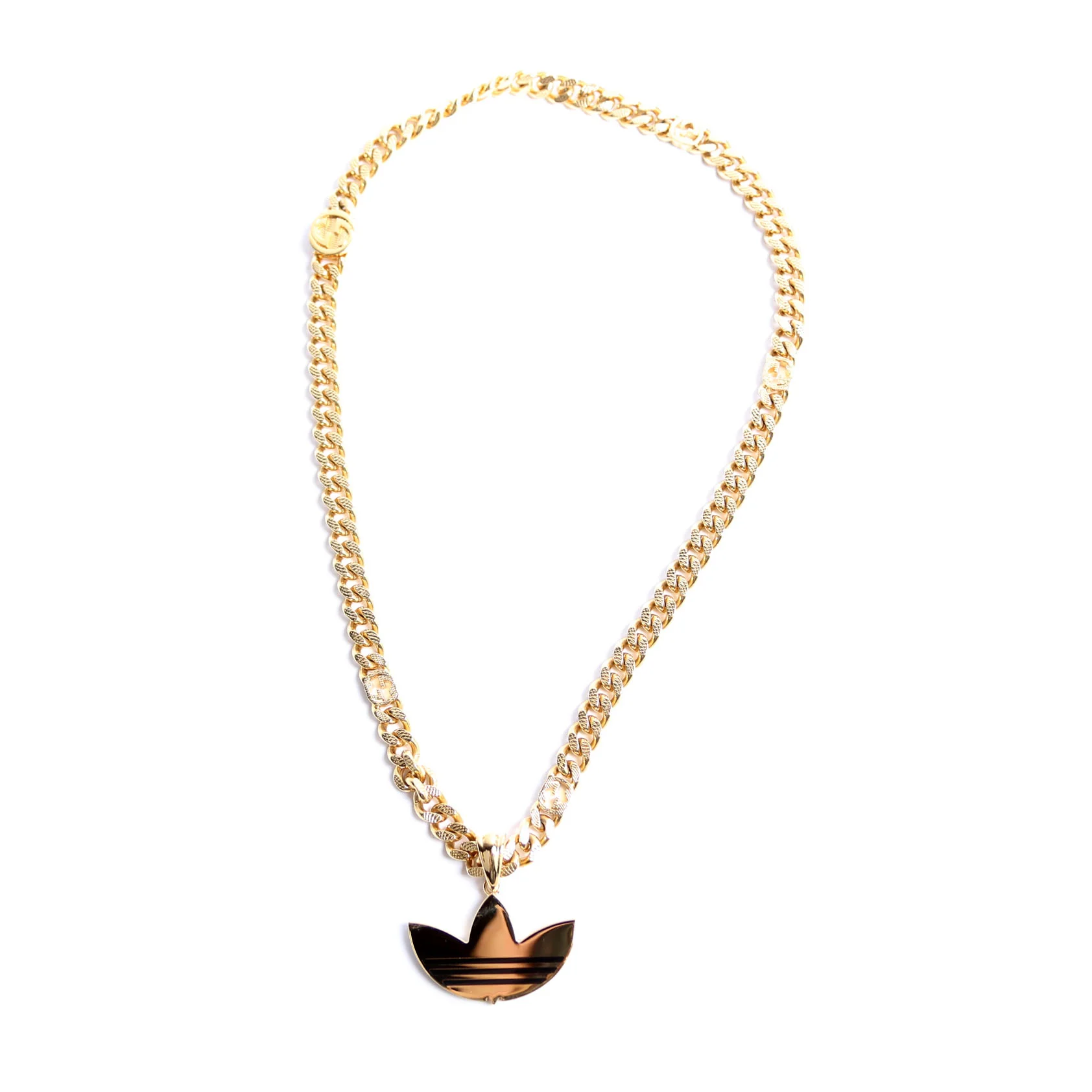 X Adidas Gourmette Trefoil Pendant Necklace Gold - Image 2