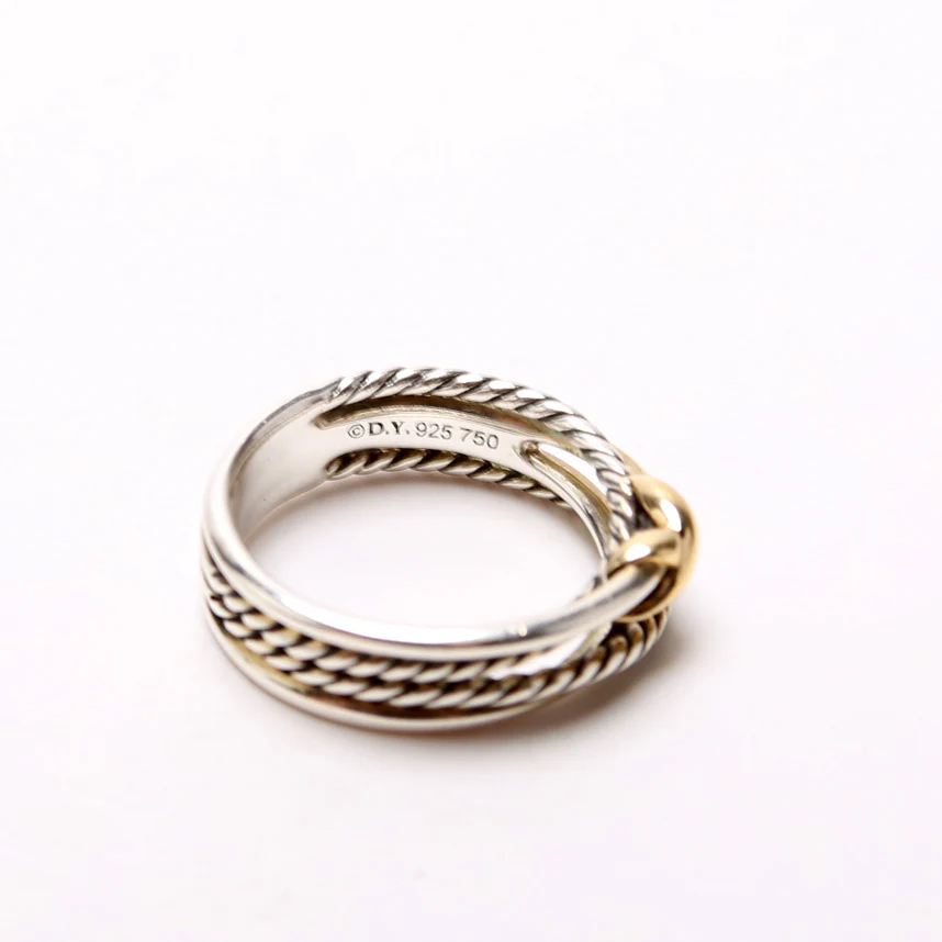 X Crossover Band Ring SZ 8 925/750 - Image 3