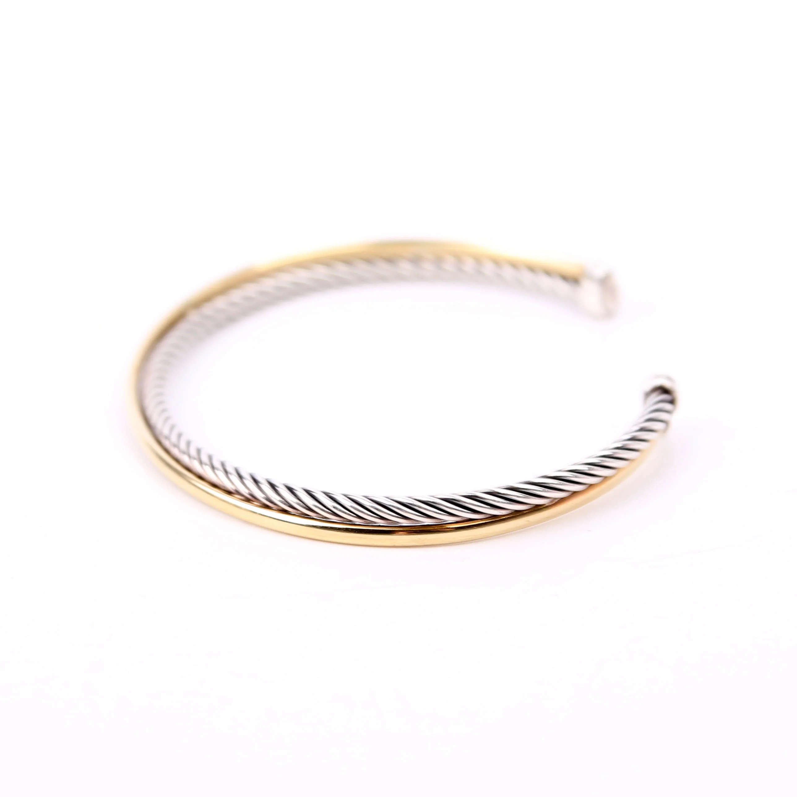 X Crossover Cuff 925/750 Bracelet Silver/Gold - Image 2