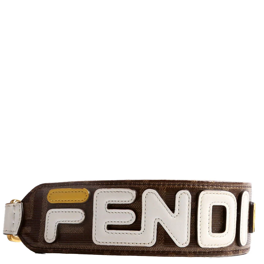 X Fila Logo Top Handle Mini Strap Brown/White