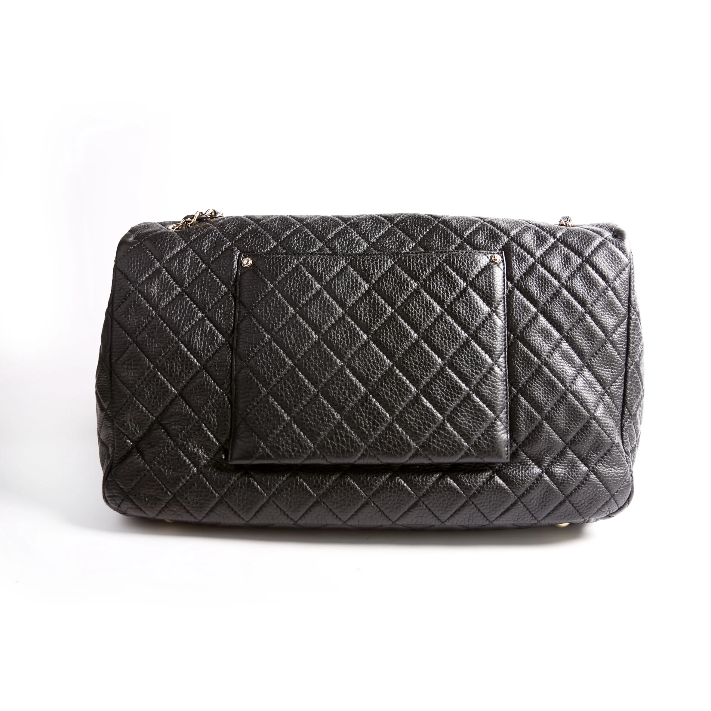 XXL Travel Flap Bag Calfskin Black - Image 2