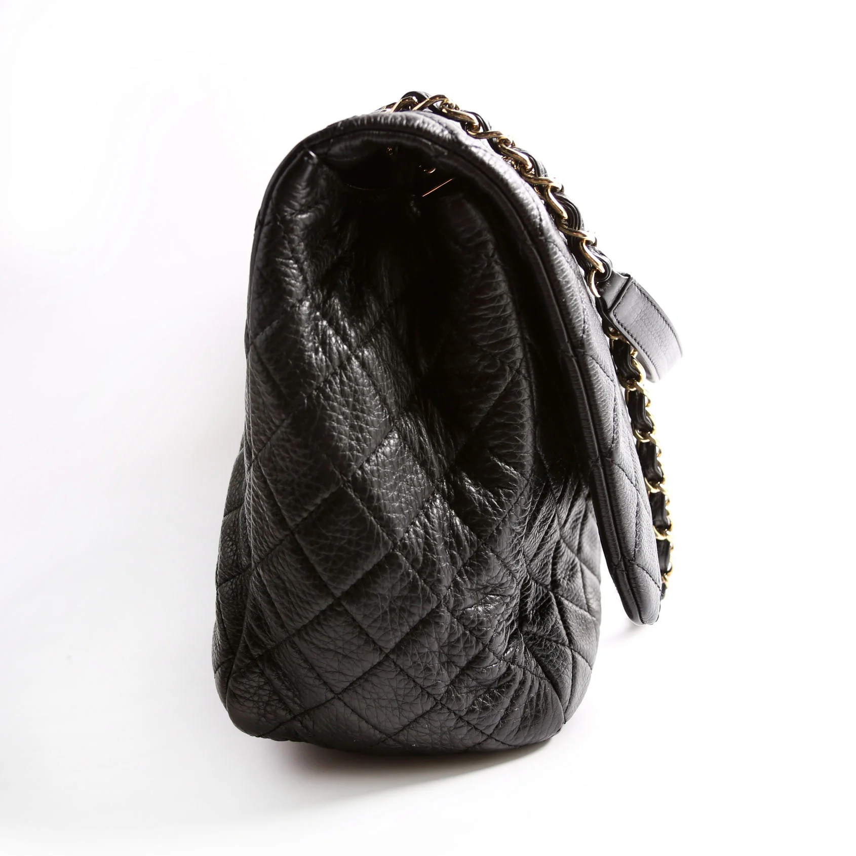 XXL Travel Flap Bag Calfskin Black - Image 3