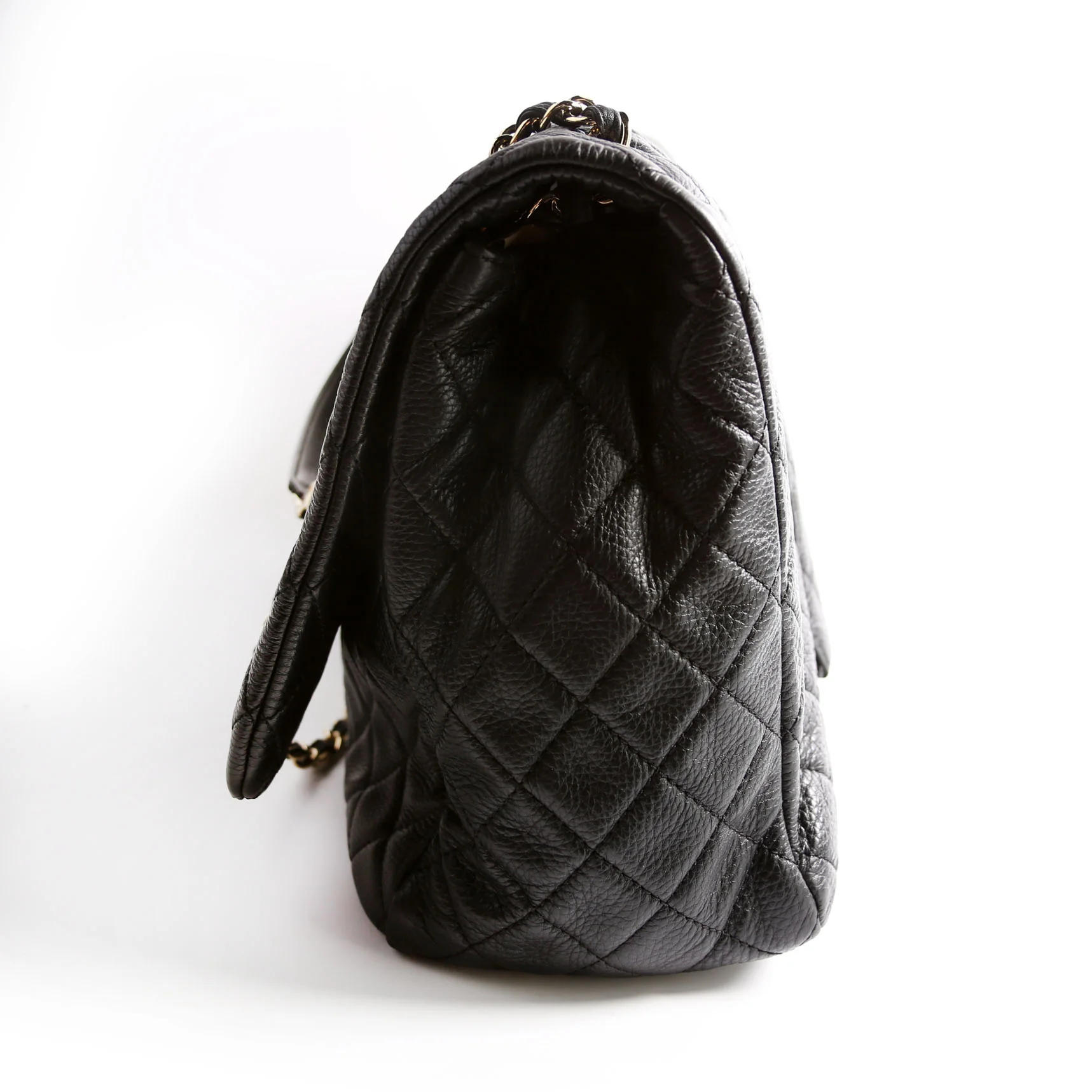 XXL Travel Flap Bag Calfskin Black - Image 4