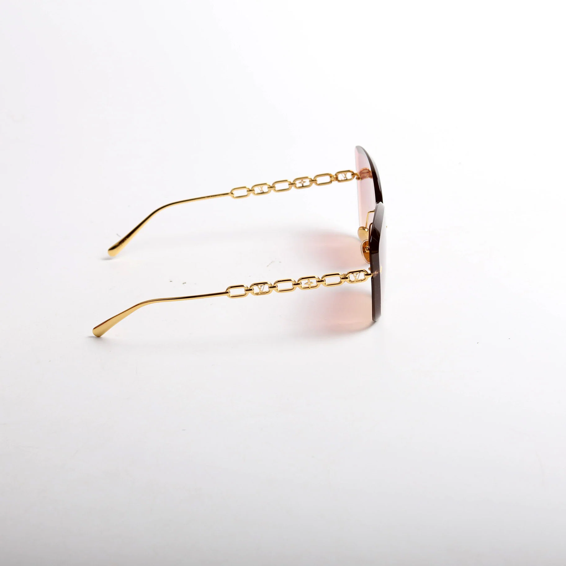 Z2682U My LV Chain Sunglasses Gold/Pink - Image 3