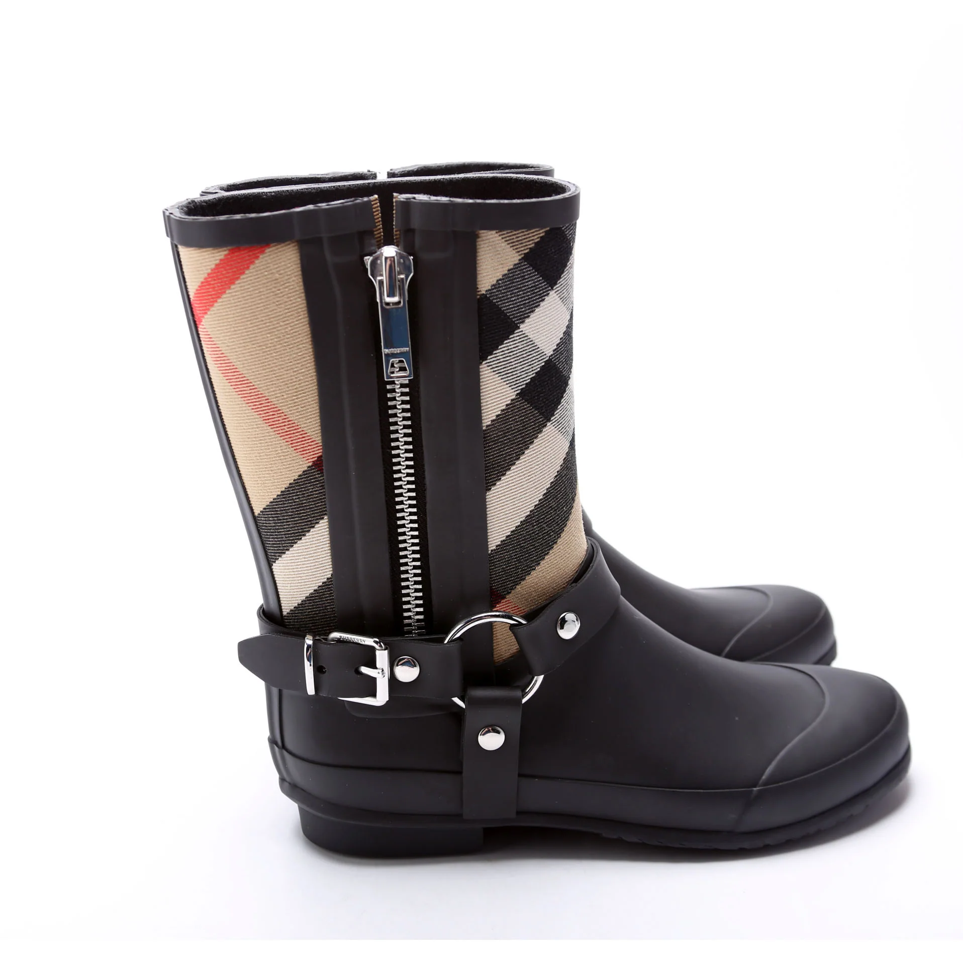 Zane Vintage Check Rain Boots Size 37 - Image 3