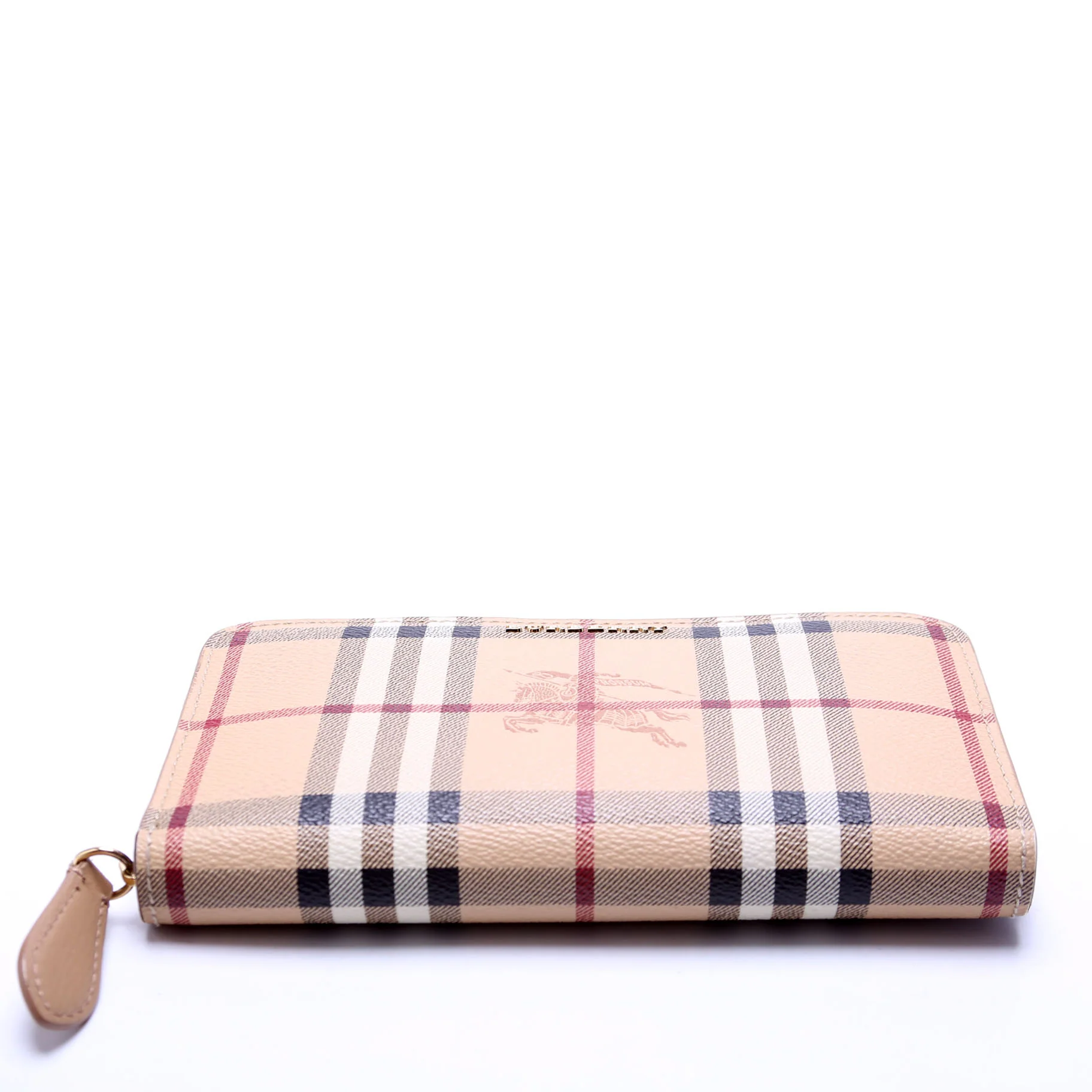 Ziggy Haymarket Check Zip Around Wallet Beige - Image 4