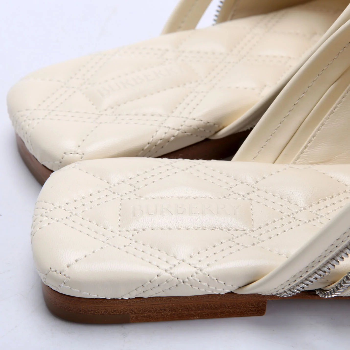 Zip Leather Slide Sandals Size 37.5 - Image 5