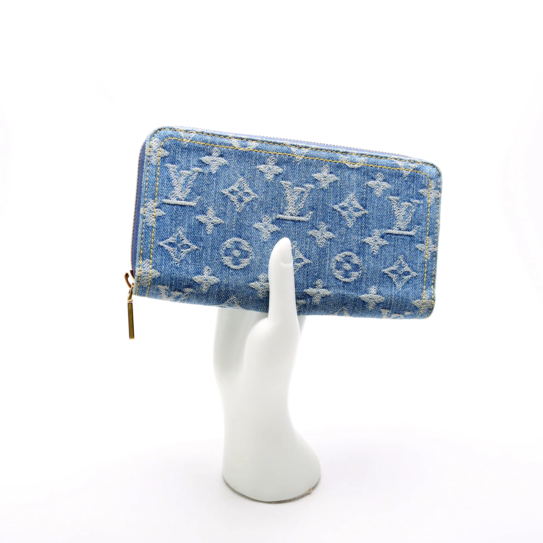 Zippy Wallet Denim Monogram Blue - Image 8
