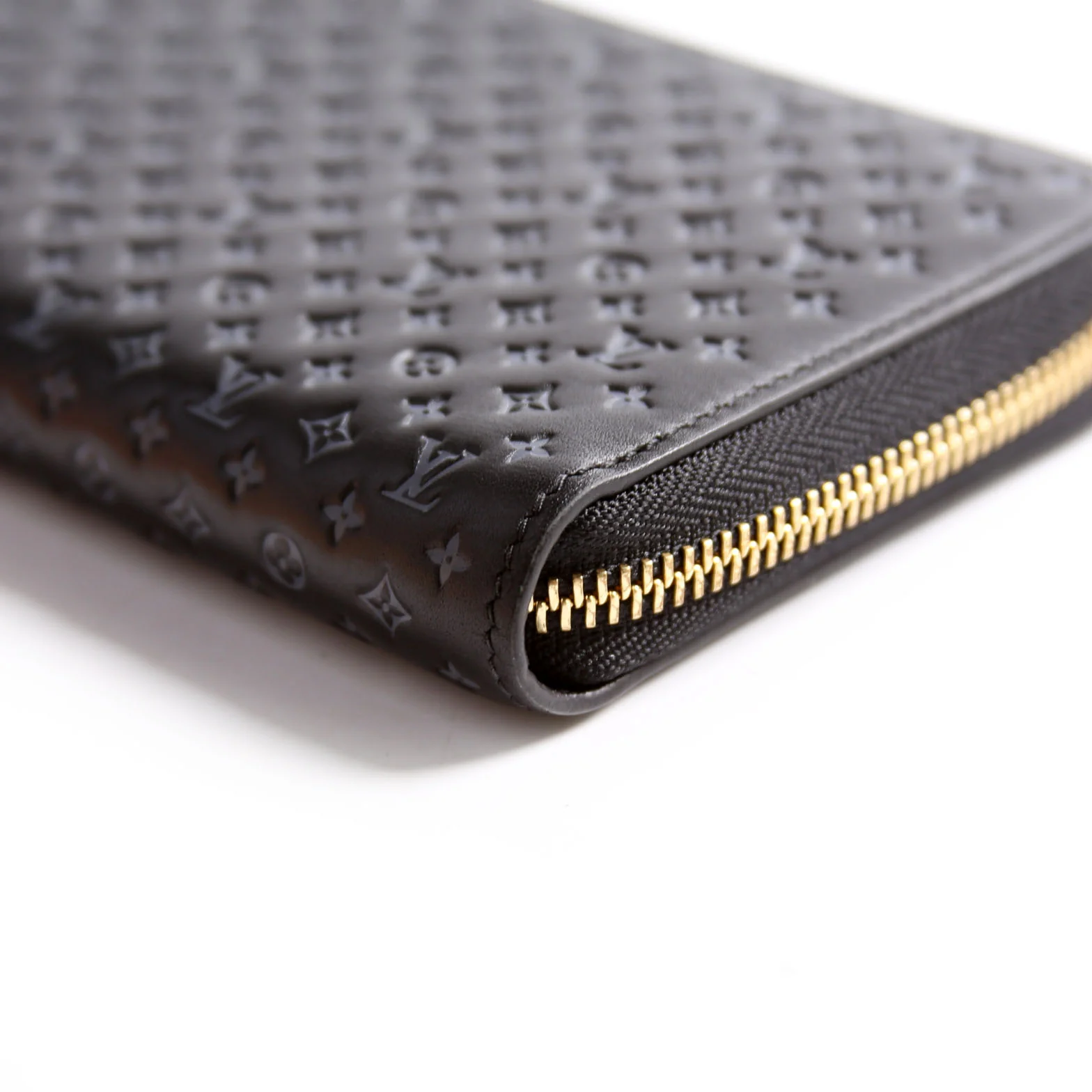 Zippy Wallet Nanogram Embossed Calfskin Black - Image 7