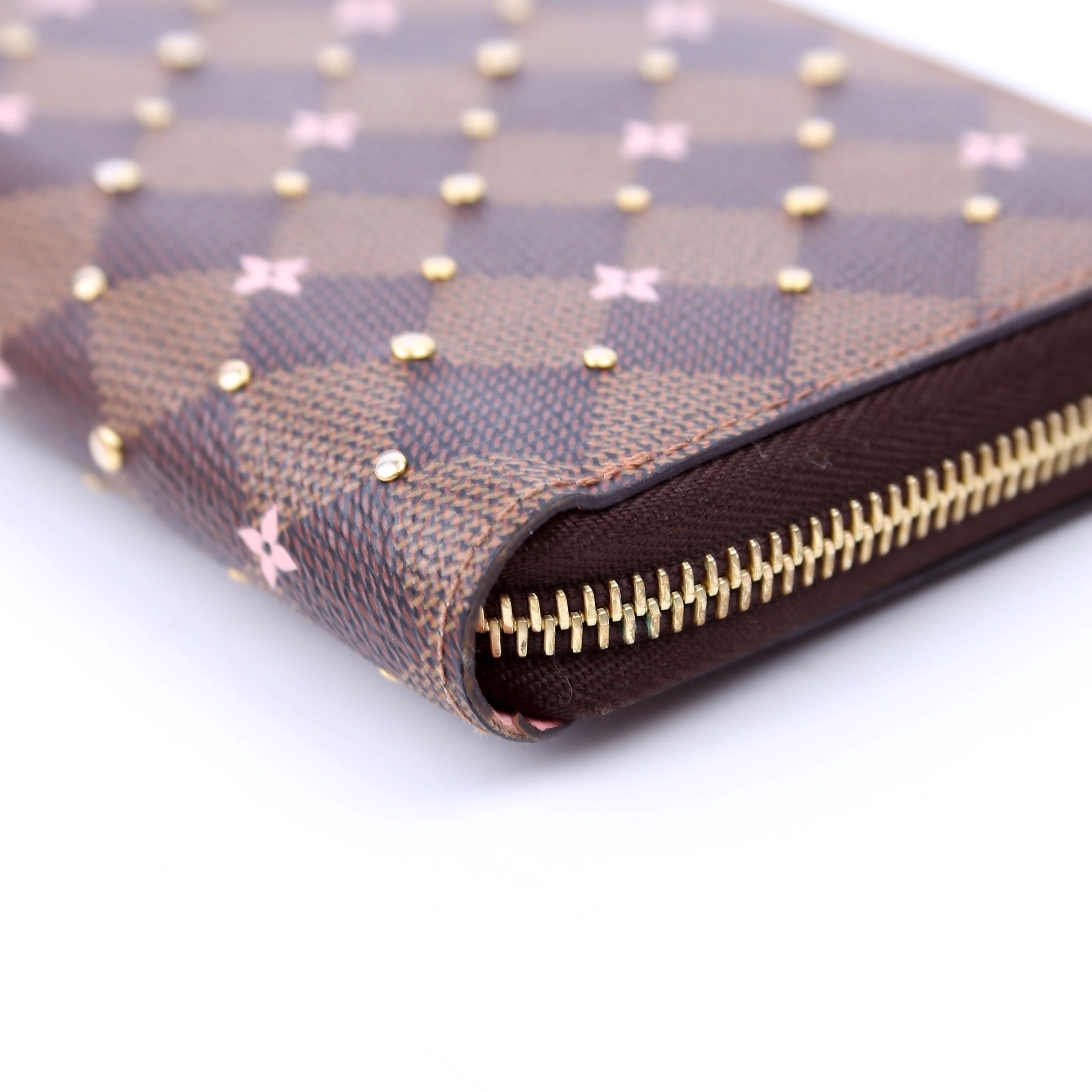 Zippy Wallet Studded Flowers Damier Ebene Pink - Image 7