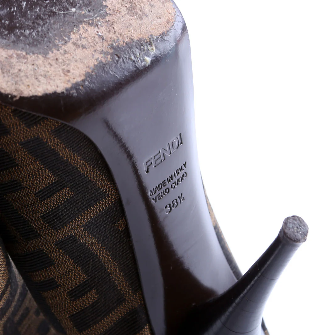 Zucca Peep Toe Size 38.5 Brown - Image 7